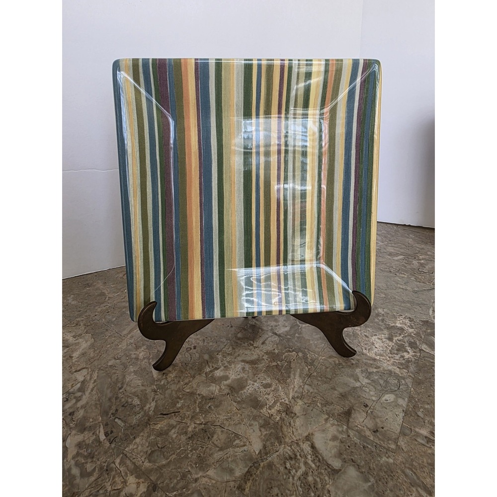 Tabletops Gallery Aurora Square Striped Plate Salad Plate‎ 8.5 X 8.5 Replacement